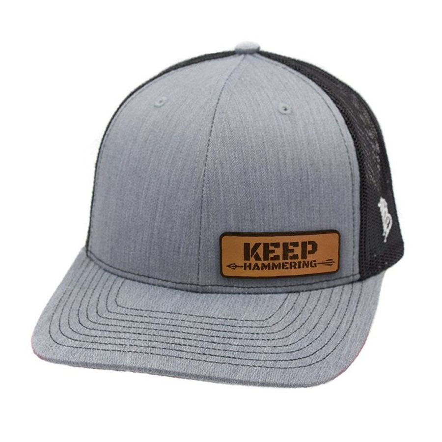 Cameron-Hanes-Grey-Leather-Patch-Keep-Hammering-Hat-1